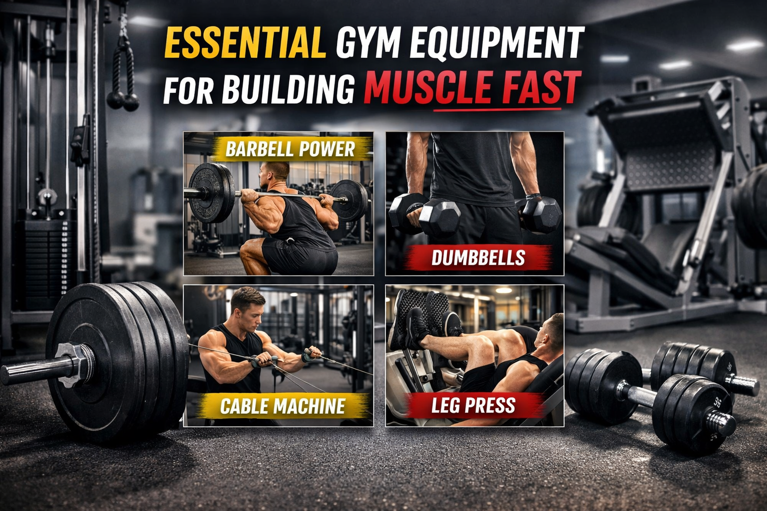 Essential Gym Equipment for Building Muscle Fast