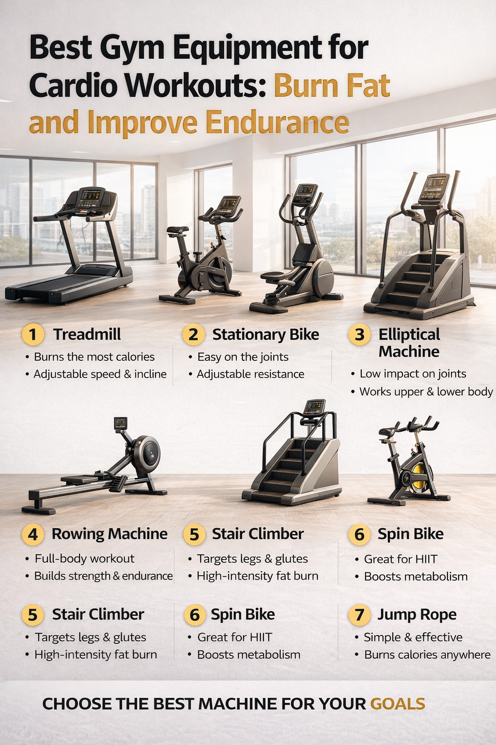 Best Gym Equipment for Cardio Workouts: Burn Fat and Improve Endurance